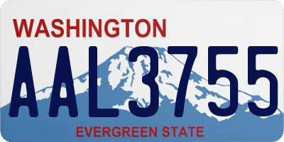 WA license plate AAL3755