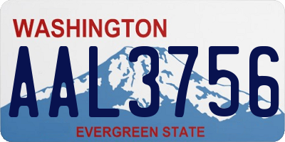 WA license plate AAL3756