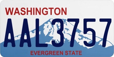 WA license plate AAL3757