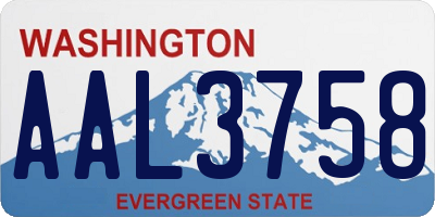 WA license plate AAL3758