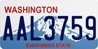 WA license plate AAL3759