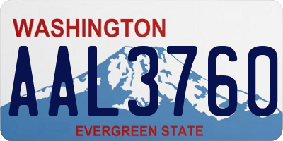 WA license plate AAL3760