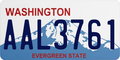 WA license plate AAL3761