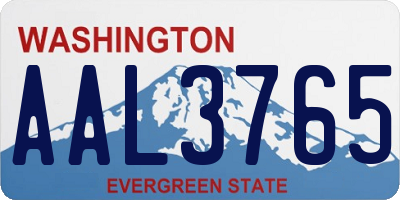 WA license plate AAL3765