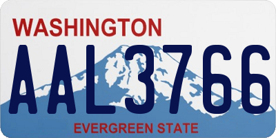 WA license plate AAL3766