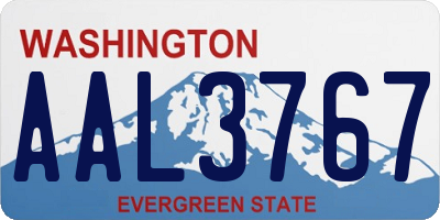 WA license plate AAL3767