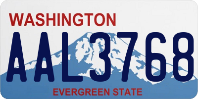 WA license plate AAL3768