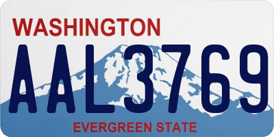 WA license plate AAL3769