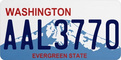 WA license plate AAL3770