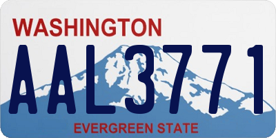 WA license plate AAL3771