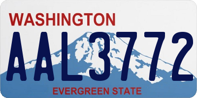 WA license plate AAL3772