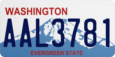 WA license plate AAL3781