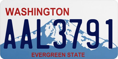 WA license plate AAL3791