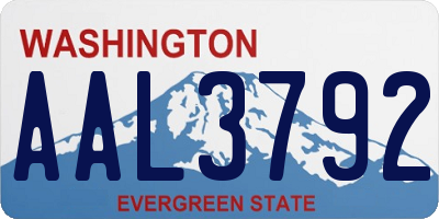 WA license plate AAL3792