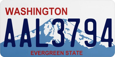 WA license plate AAL3794