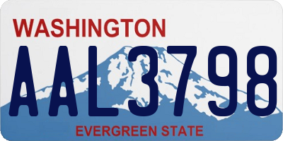 WA license plate AAL3798