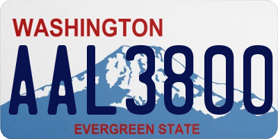 WA license plate AAL3800