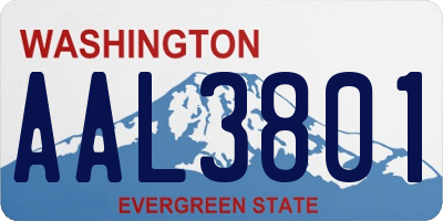 WA license plate AAL3801