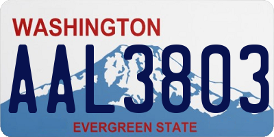 WA license plate AAL3803