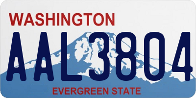 WA license plate AAL3804