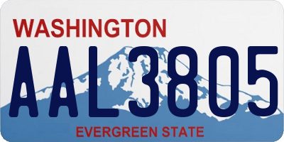 WA license plate AAL3805