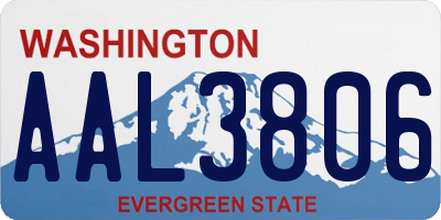 WA license plate AAL3806