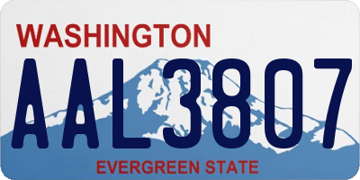 WA license plate AAL3807