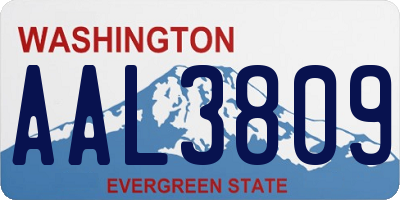 WA license plate AAL3809