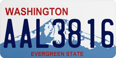 WA license plate AAL3816