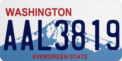 WA license plate AAL3819