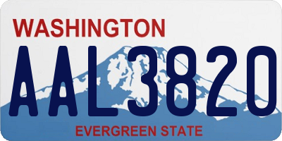 WA license plate AAL3820