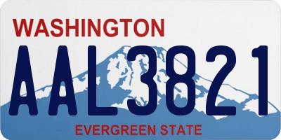 WA license plate AAL3821