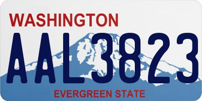 WA license plate AAL3823