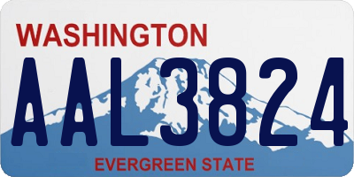 WA license plate AAL3824