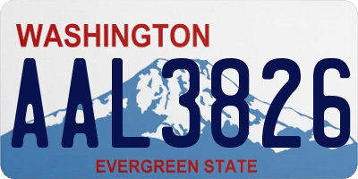 WA license plate AAL3826