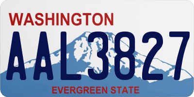 WA license plate AAL3827