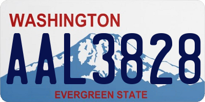 WA license plate AAL3828