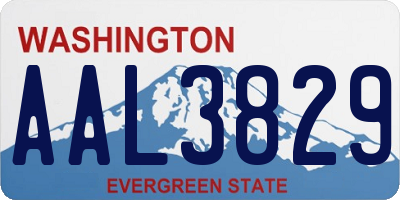 WA license plate AAL3829