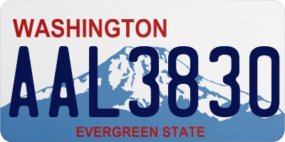 WA license plate AAL3830