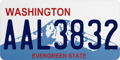 WA license plate AAL3832