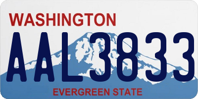 WA license plate AAL3833