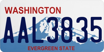 WA license plate AAL3835