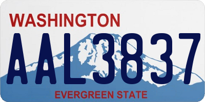 WA license plate AAL3837