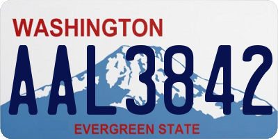 WA license plate AAL3842