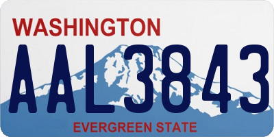 WA license plate AAL3843