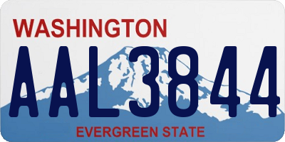 WA license plate AAL3844