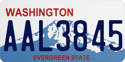 WA license plate AAL3845