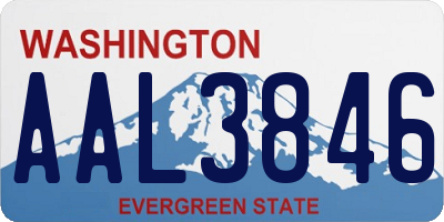 WA license plate AAL3846