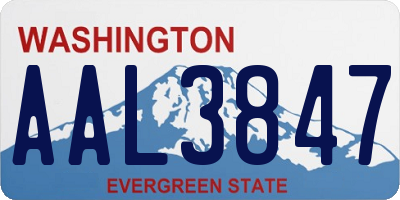 WA license plate AAL3847