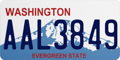 WA license plate AAL3849